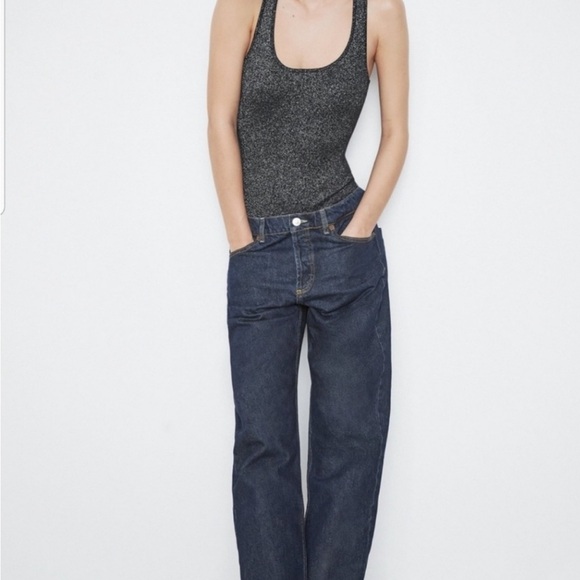 NWT Zara Sparkly Shimmer Knit Bodysuit - Picture 12 of 12